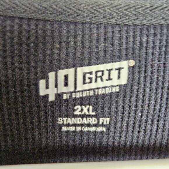 40 Grit by Duluth Trading Co Mens Black Thermal LS Henley Size 2XL Standard Fit - Picture 7 of 9